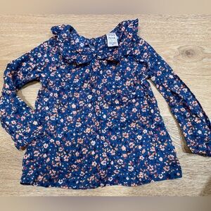 Carter's Navy Floral Top with Peach Flowers